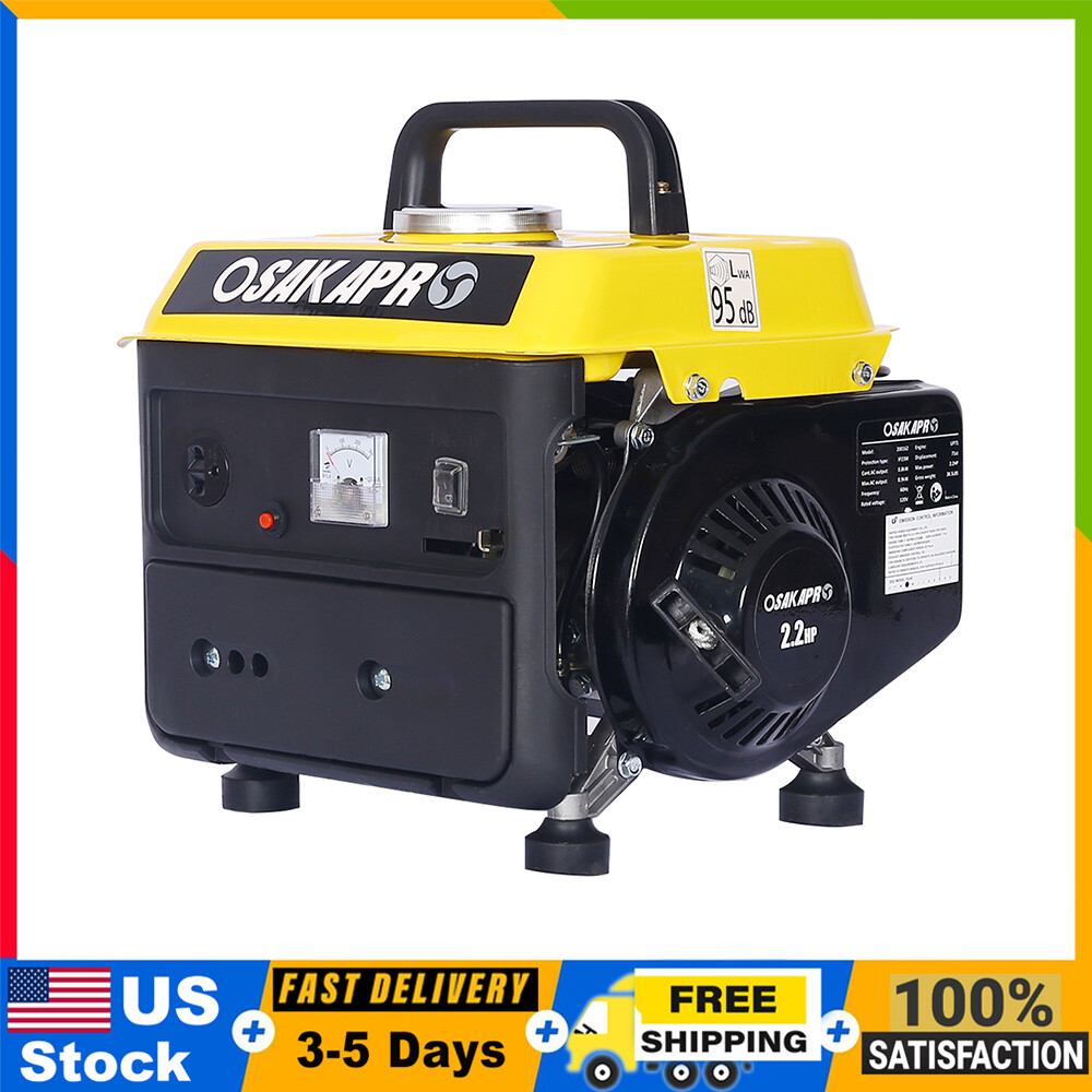 Portable 900W Low Noise Gas Powered Generator 2-Stroke Generator RV Home Camping