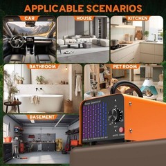 7000 sq. ft. 80,000 mg Ion Generator Ozone Generator w/ Timer, Orange