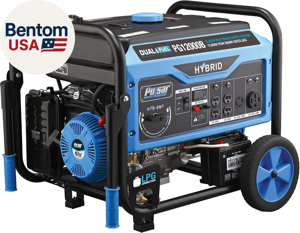 12,000W Dual Fuel Portable Generator with Electric Start and Switch & Go Technol