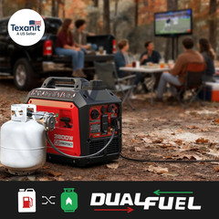 3800 Watt Dual Fuel Inverter Generator, Quiet Portable Gas Propane Powered with