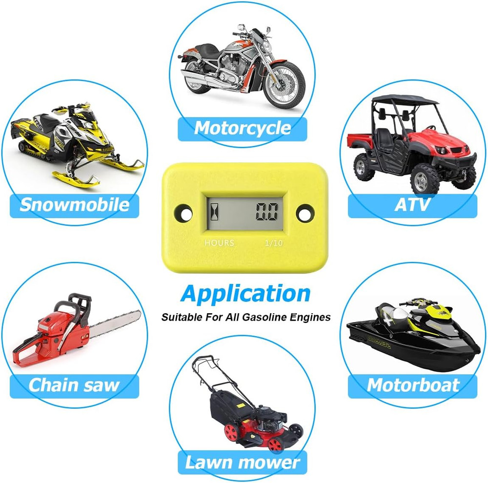 Car Digital Inductive Hour Meter Waterproof IP68, for Gas Engine Generator Te…
