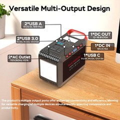 Portable Power Station 300W MARBERO Camping Solar Generator Backup for Emergency