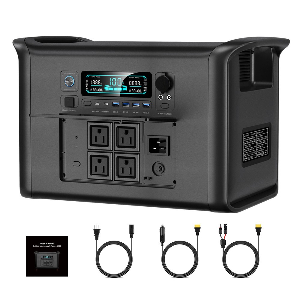 2400W Rate Portable Power Station 3200WPeak 2048Wh LiFePO4 Generator