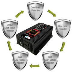 500W Car Boat DC 12V To AC 220V USB Converter Power Inverter Smart Display