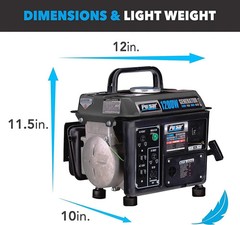 Pulsar 1200W Portable Gas-Powered Generator with Carrying Handle G1200SG