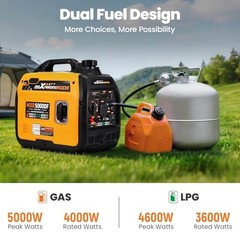 5KW Dual Fuel Inverter Generator for RV Outdoor 5000W Dual Fuel Generator