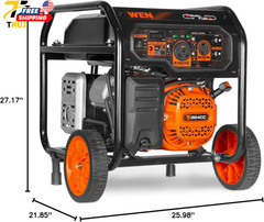 WEN 5600 Watt Dual Fuel Portable Generator with Wheel Kit Electric Start