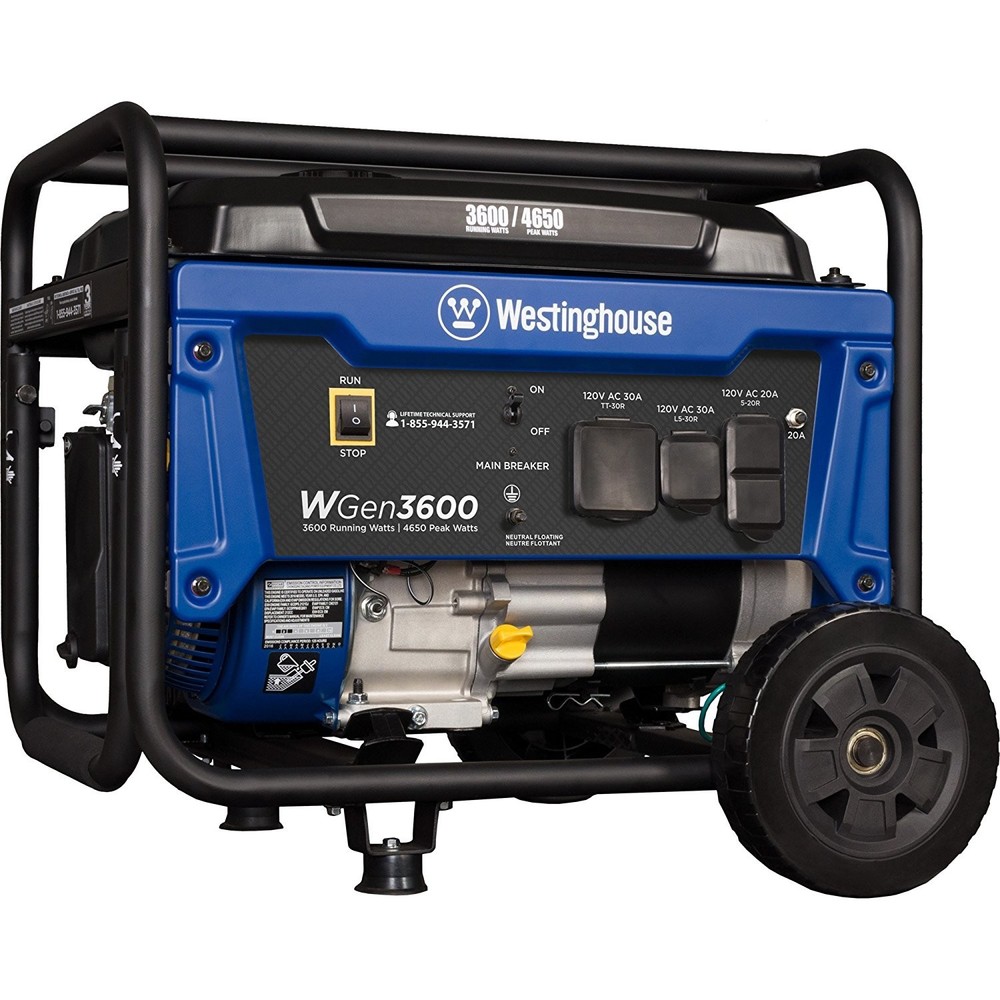 Westinghouse 4,650-W 7-HP Portable RV Ready Gas Powered Generator with Wheel Kit