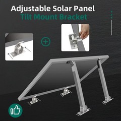 4 Pack Adjustable Solar Panel Tilt Mount Bracket Base, Angle Silver