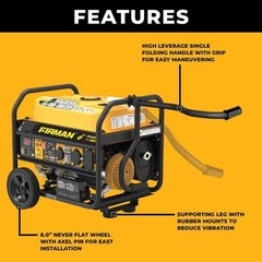 8 In. Never-Flat Wheel Kit and Handle for Portable Generator