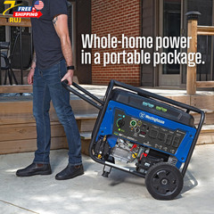 12500 Watt Dual Fuel Home Backup Portable Generator Remote Electric Start Transf