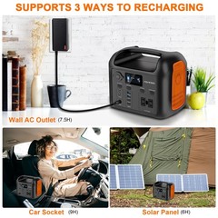 PGYOB Portable Power Station Solar Generator, 299Wh LiFePO4 Battery, 110V 300W