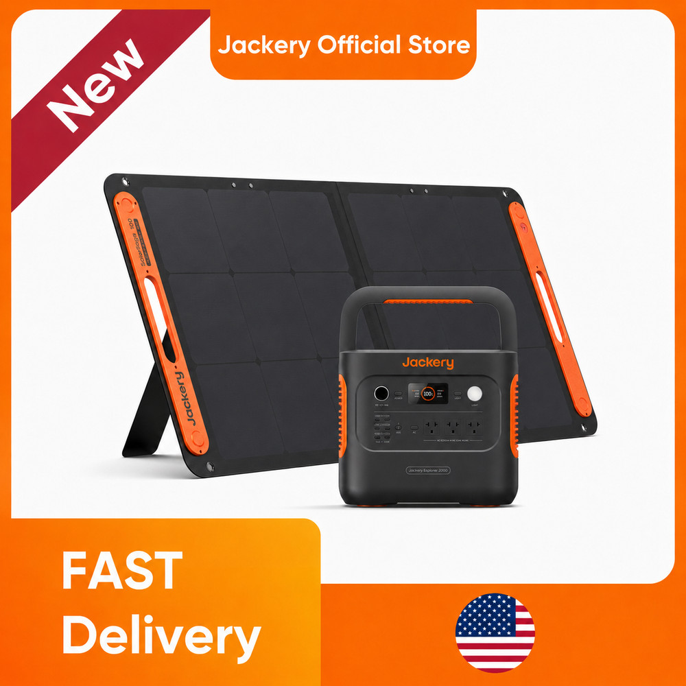 Jackery Power Station Explorer 2000 V2 with 100W Solar Panel