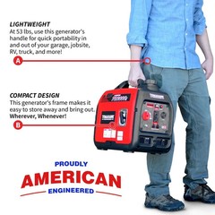 Tomahawk TG3000i 3000 Watt Inverter Gas Power Portable Generator