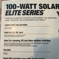 NEW in BOX SOUTHWIRE Elite Series 100-Watt Solar Panel POWER STATION