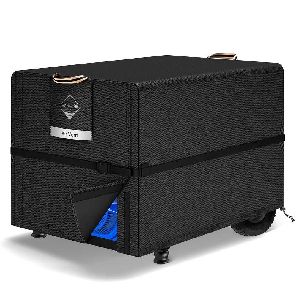 QH.HOME Waterproof Generator Cover 30x30x26 30″(L) x 30″(W) x 26″(H), Black