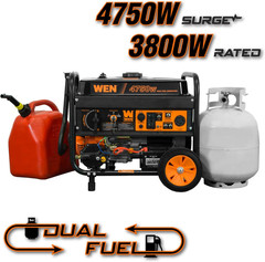 4,750-Watt 120V/240V Dual Fuel Portable Generator with Wheel Kit and Electric St