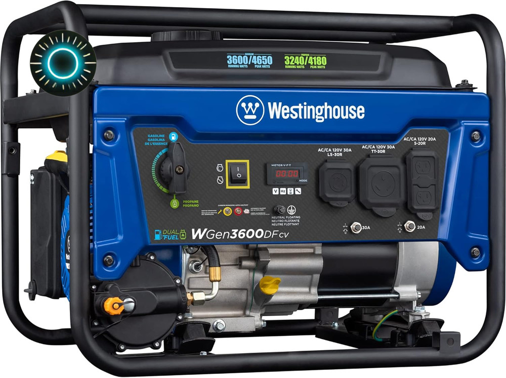 WGen3600D Fv 4650 W Portable RV Ready Dual Fuel Gas Powered Generator NEW USA