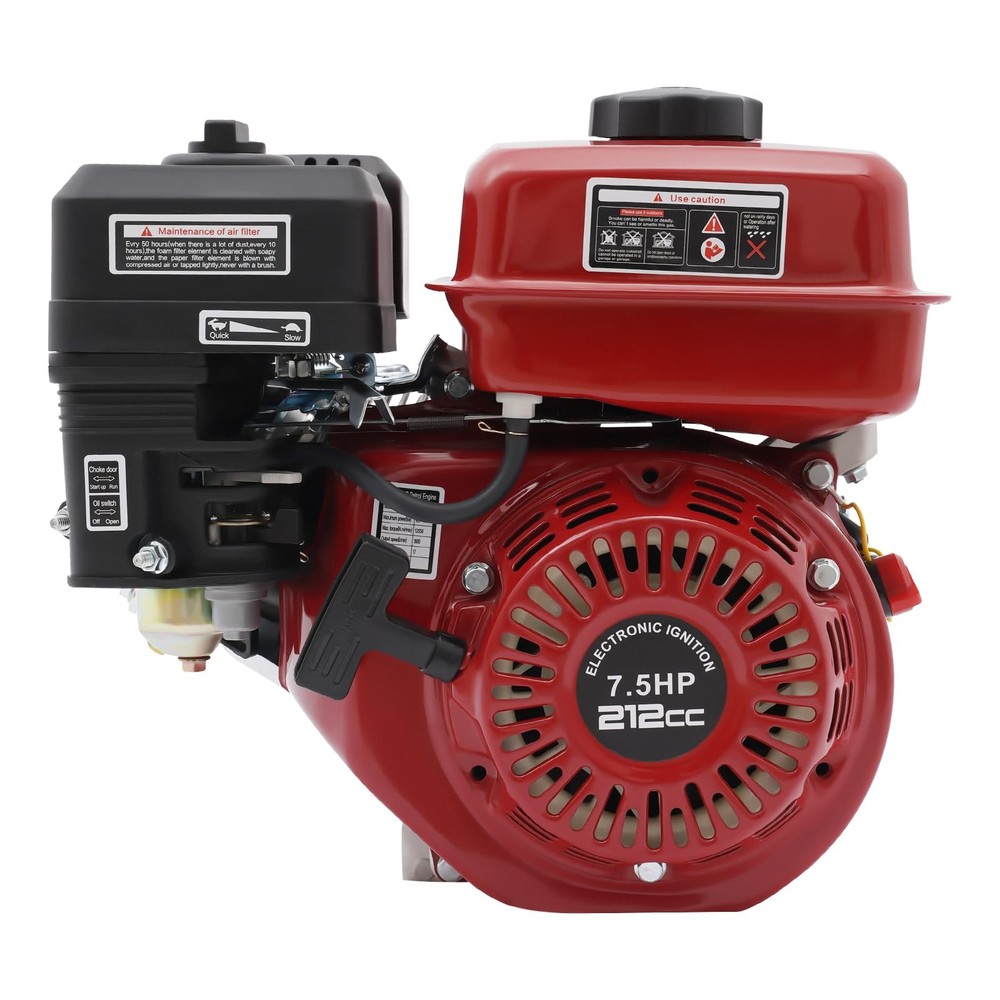 US 7.5HP Motor 4 Stroke Gas Powered Portable Engine 212cc Air Cooling Pull Start