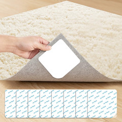 8 Pcs Rug Tape, Reusable Carpet Tape for Area Rugs，Non Slip Rug Pads Grippers…