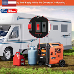 Dual Fuel Portable Inverter Generator Super Quiet Gas Propane Pow 11250 Wattages