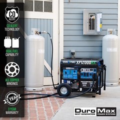DuroMax 12,000-W Portable Hybrid Dual Fuel Electric Start Generator w/ CO Sensor
