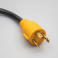 MECMO Shore Power NEMA L5-30P to 3X 5-15R/5-20R RV Generator Adapter Yellow