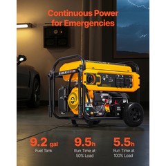 Uimoso Portable Dual Fuel Generator 13500W Gasoline & 12000W LPG Peak Power