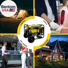 4,350 Watt Gas Generator Portable for Home Use, Gas Powered Generator with Wheel
