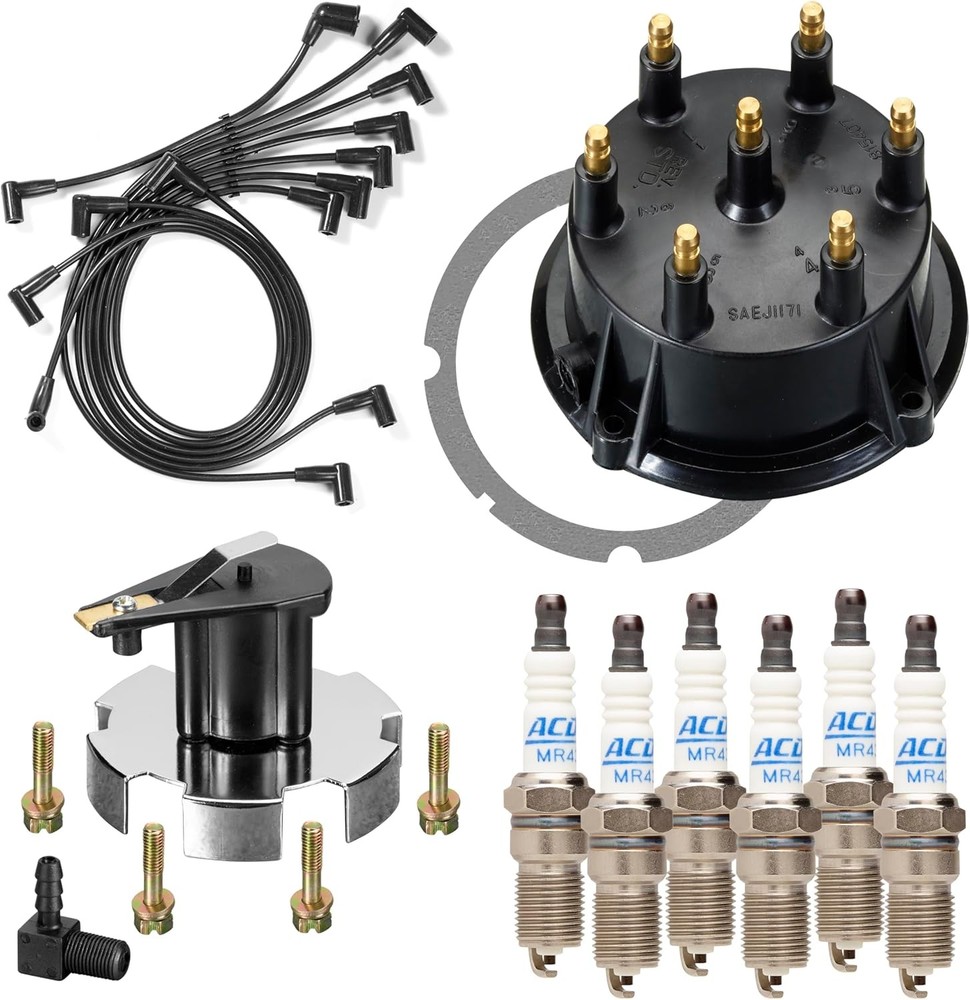 Mercruiser Thunderbolt 4.3 L V6 DISTRIBUTOR CAP ROTOR SPARK PLUG WIRES KIT SET