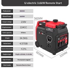 Quiet Inverter Gas Generator 220V Compact for Home and Outdoor Camping