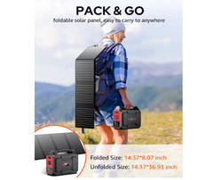 Generador solar portátil 146Wh con panel 40W y salida AC para camping