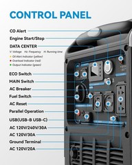 6500 Watt Inverter Generator 4-Stroke 11L Engine Gas LPG 120V Remote Start Quiet