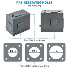 30 Amp Power Inlet Box, Briidea NEMA 3R Generator Box with 10AWG, grey