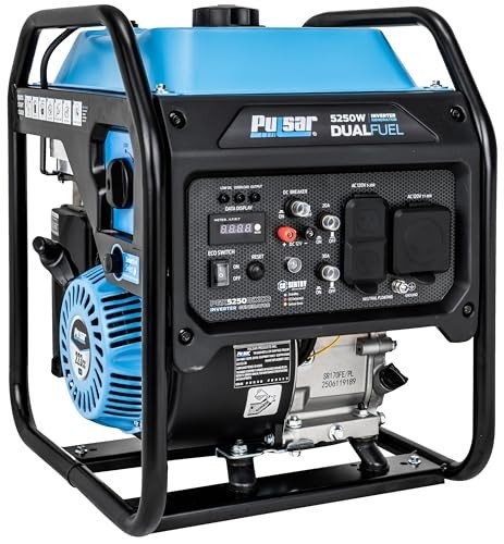 Pulsar PG5250B 5250W Portable Gas Generator 4250W Run Power