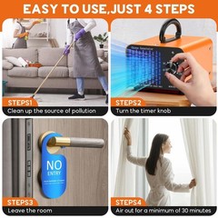 7000 sq. ft. 80,000 mg Ion Generator Ozone Generator w/ Timer, Orange
