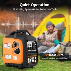Efurden Portable Inverter Gasoline Generator 2500W Quiet CO Sensor Home Backup