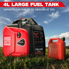 Super Quiet 2550W Portable Inverter Generator – 10 Hours Run Time, EPA Compliant