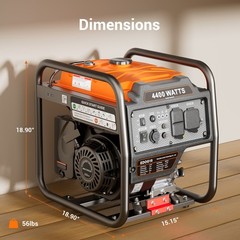 Efurden Portable Generator Gas Powered 4400W Inverter Generator 30A Outlet 208CC