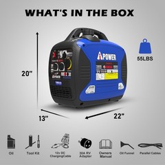 A-iPower 2000 Watt Portable Inverter Generator Powered By Yamaha Engine