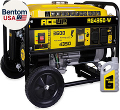 4,350 Watt Gas Generator Portable for Home Use, Gas Powered Generator with Wheel
