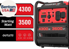 4300W Portable Inverter Generator, 3500W Rated, 223Cc 4-Stroke Gas Powered Engin