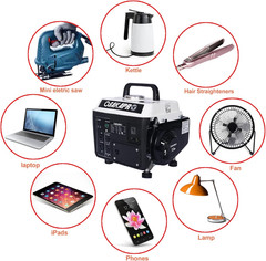 900W Portable Gas Powered Generator, Low Noise Outdoor Generator with 1.1 Gal Fu