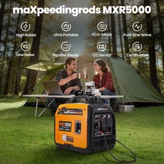 60dB Quiet Gas Inverter Generator – 4000W Running & 30A Outlet for Tailgating