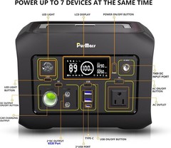 Purmars Portable Power Station 300W(Peak 500W),288Wh (90,000mAh) Solar…