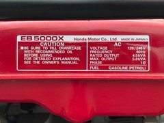 Honda EB5000X Generator – Great condition. Only 30-40 hours total usage