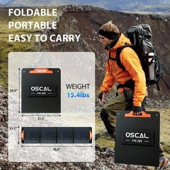 OSCAL PowerMax 3600SE Power Station 3600Wh + 200W Solar Panel LiFePO4 Generator