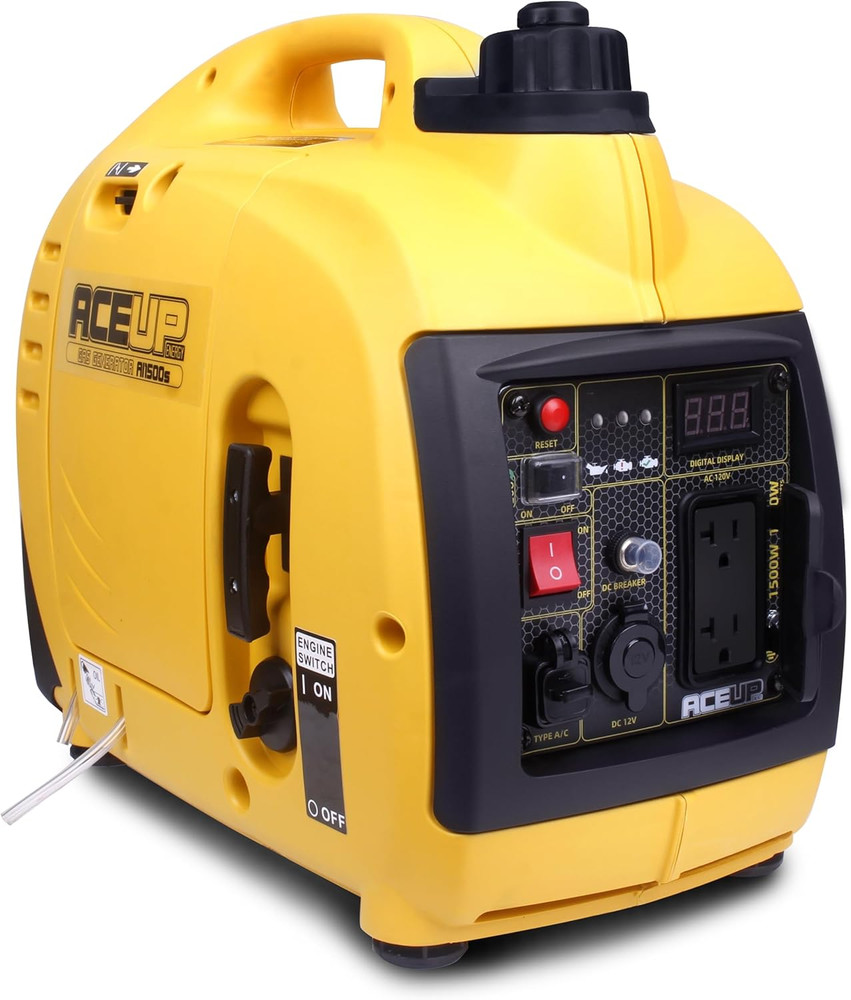 Aceup Energy 1500 Watt Portable Inverter Generator, Gas Powered Generator Ultra-