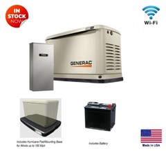STANDBY GENERATOR – LP & NG Fired – 24 kW Transfer Switch, Pad & Battery Bundle