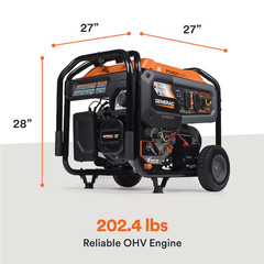 Generac GP 9400 Starting / 7500 Running Watt Gasoline/Liquid propane Dual fuel